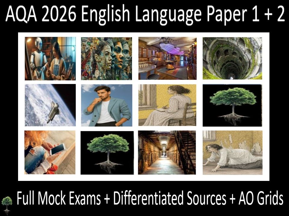 Ten AQA 2026 GCSE English Language Paper 1 & 2 Mocks | AO GRIDS