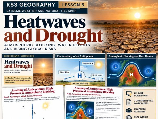 KS3 Geography | Heatwaves and Drought | PowerPoint & Differentiated Worksheets | Lesson 5