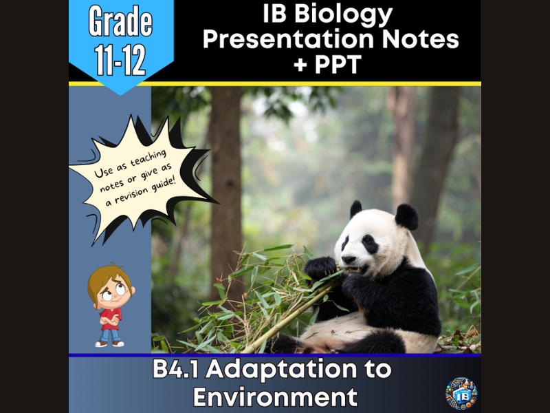IB DP Biology B4.1 Adaptation Teaching Notes & PowerPoint 2026