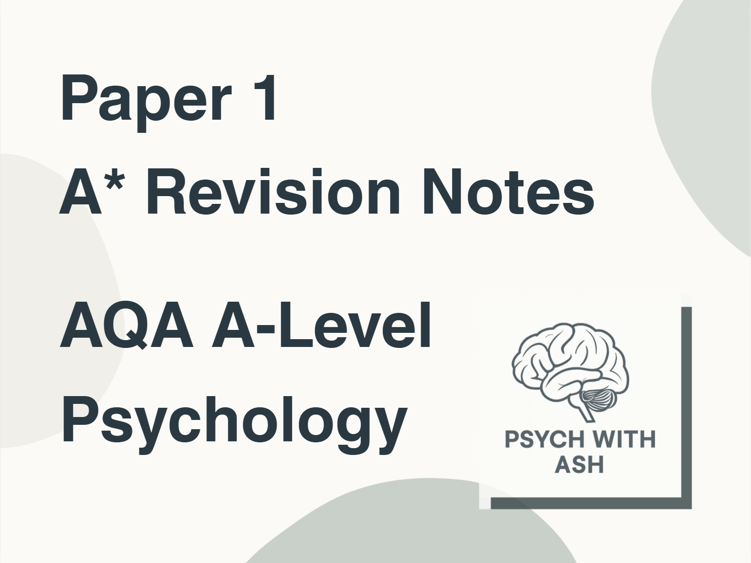 Paper 1: AQA A-Level Psychology A* Revision Notes