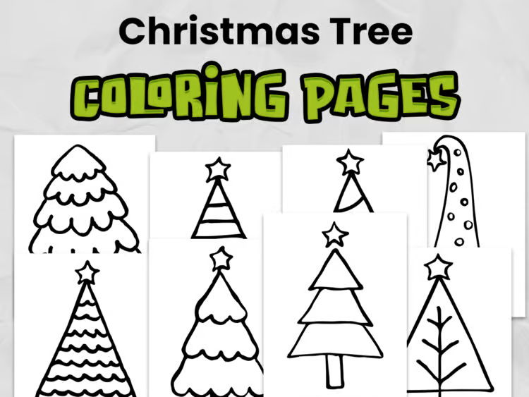 Christmas Tree Coloring Pages | Festive Holiday Coloring Sheets for Elementary