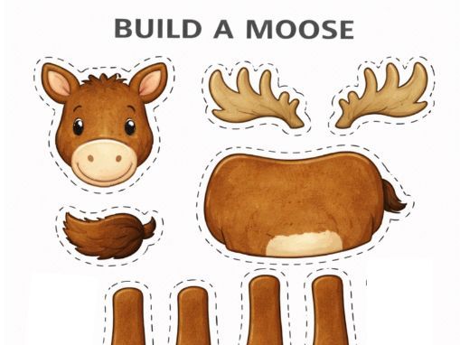 Cut and Paste a Moose- Fine motor skills