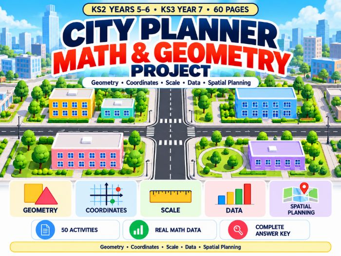 City Planner Maths & Geometry Project  KS2–KS3 60 Pages
