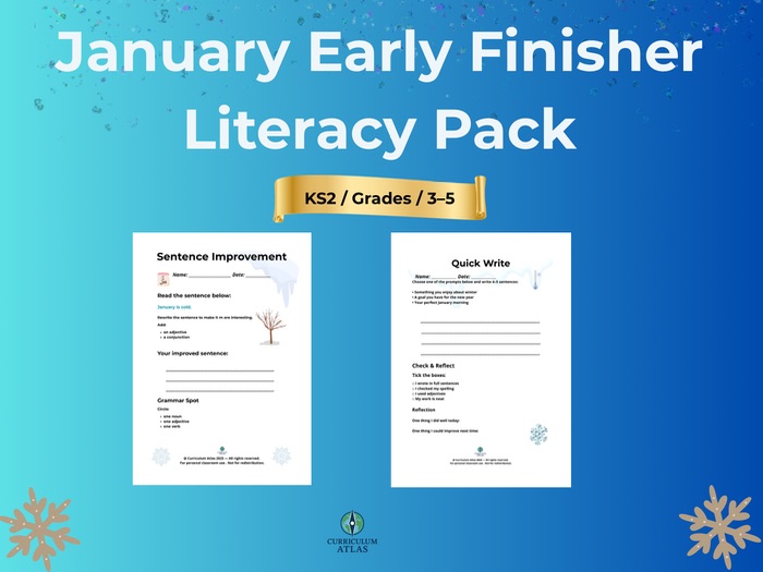 -January Literacy Morning Work – Print & Go Writing Activities (KS2)