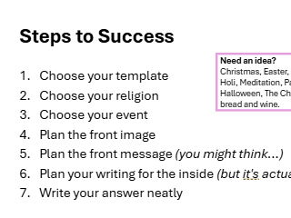 Yr7 RE – Is Religion a Celebration? (Final Enquiry Lesson & Reflection Task)