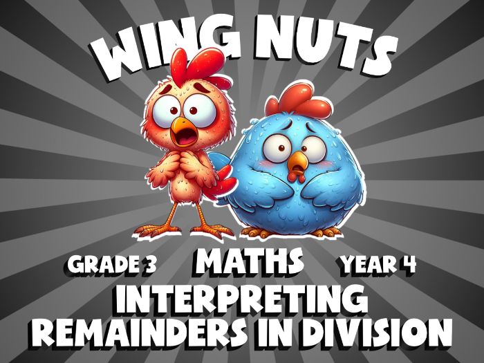 Interpreting Remainders in Division WING NUTS Maths Game | No-Prep Year 4 Review Activity