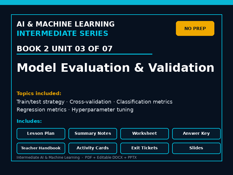 Model Evaluation & Validation – No Prep Lesson Pack – Book 2 Unit 03