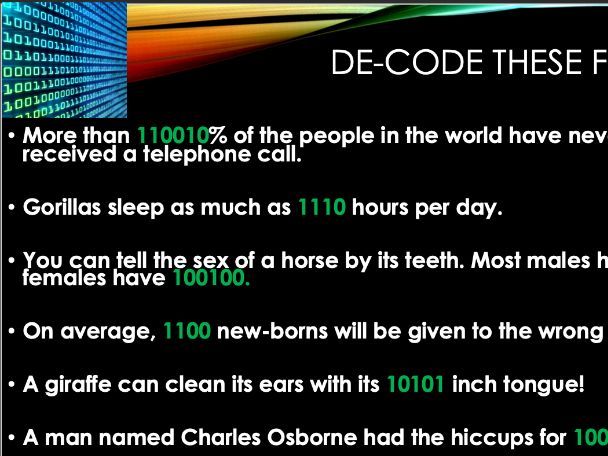 Facts De-coding activity (Binary)