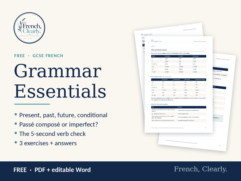FREE GCSE French Grammar Essentials – Key Tenses Revision + Exercises