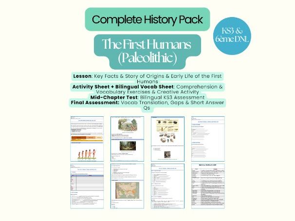 Early Humans & Stone Age – Complete Lesson & Activities (Sixième / KS3 History)