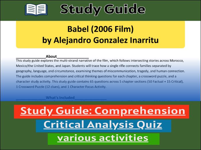 Babel (2006 Film) - Study Guide , Comprehension Test