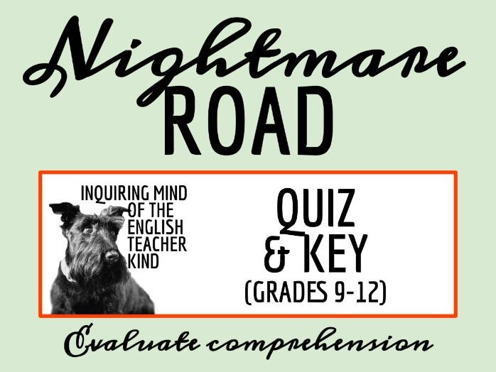 "The Nightmare Road" by Florence Crow Quiz and Answer Key (Halloween Short Story)
