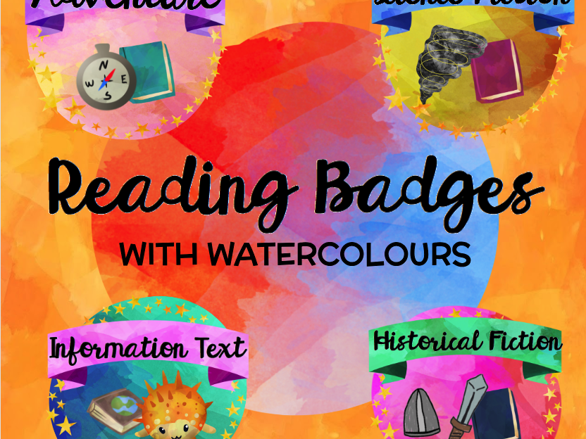 READING BADGES (in watercolour) to encourage independent reading ...