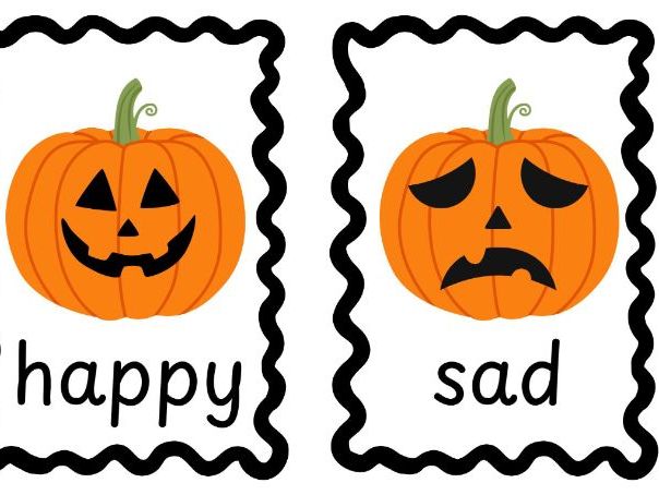 Pumpkin Faces Different Emotion Cards EYFS PSED Feelings and Emotions Nursery and Reception