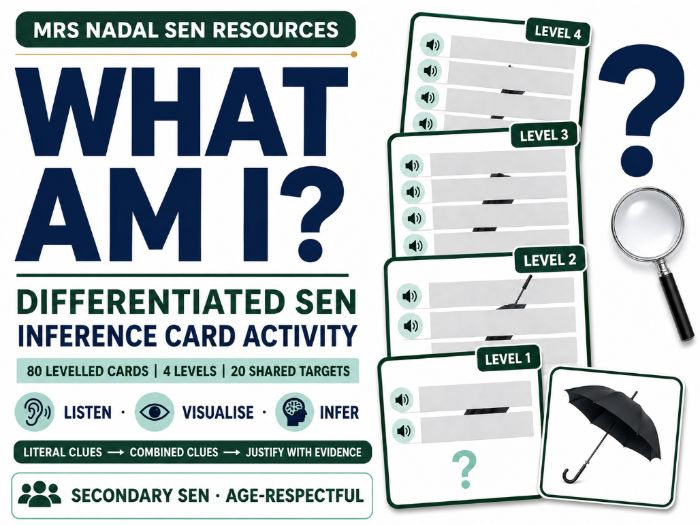 What Am I? | Differentiated SEN Inference Card Activity | 4 Levels