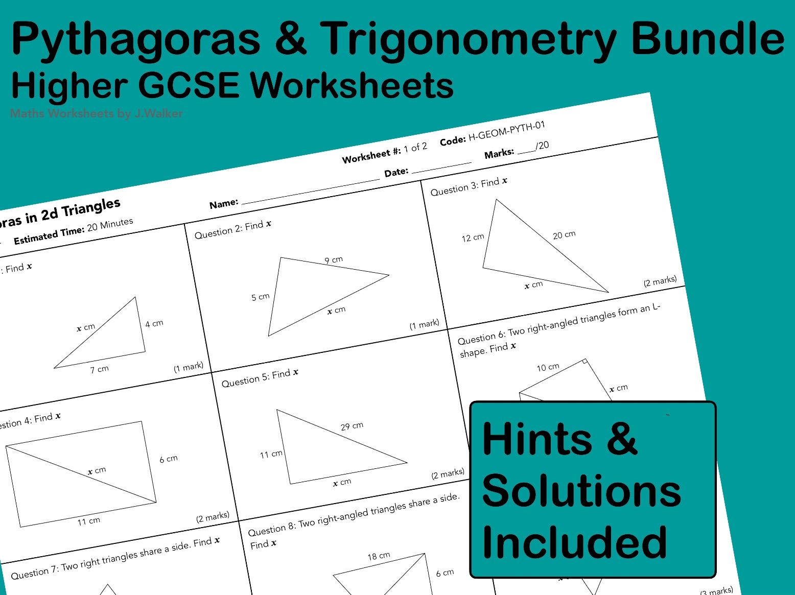 GCSE Maths: Pythagoras & Trigonometry Bundle - Higher Tier