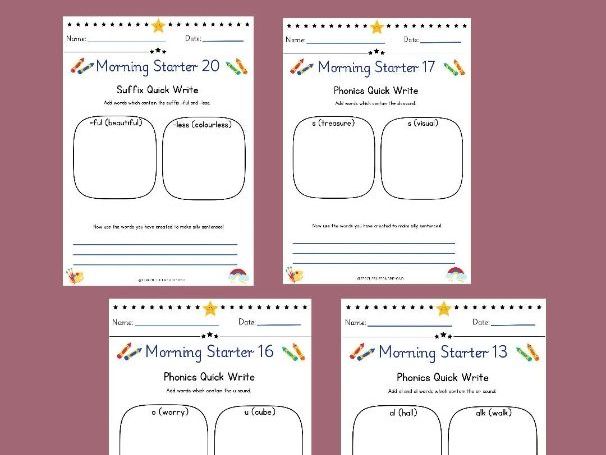 Phonic Spelling Phase 6 Revisit Starter activities for Y2
