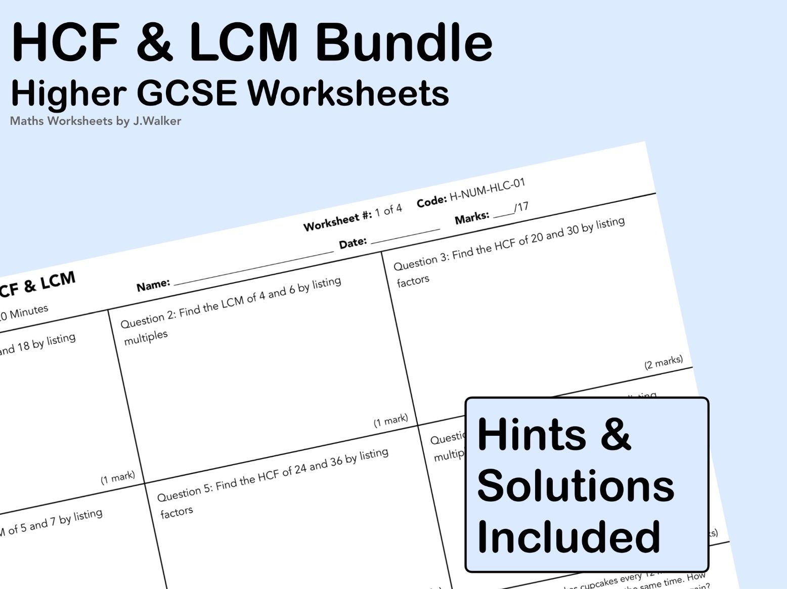 GCSE Maths: HCF & LCM Bundle - Higher Tier