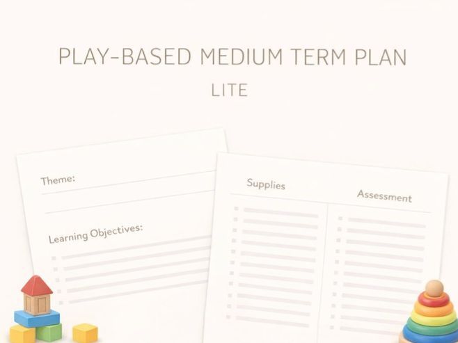 Play-Based Medium Term Plan Lite | Bilingual | Curriculum for Wales