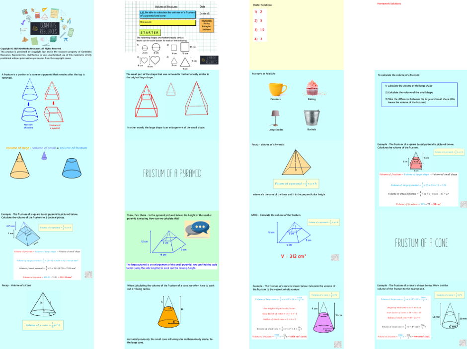 3D Shapes, Volume, Surface Area - GCSE Maths Foundation & Higher PowerPoint Lessons Resource Bundle