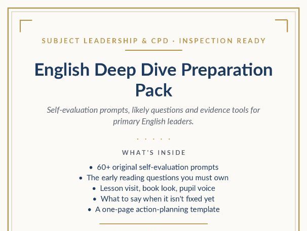 English Deep Dive Preparation Pack