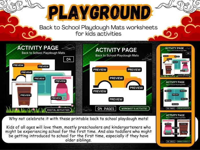 Back to School Playdough Mats Worksheet