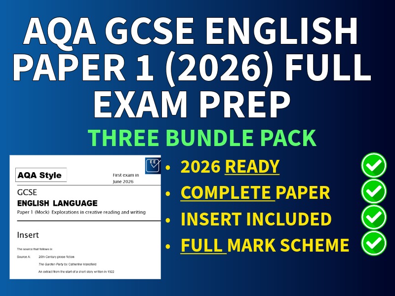 AQA Style GCSE English Language Paper 1, 3 Bundle Pack - 2026 Ready