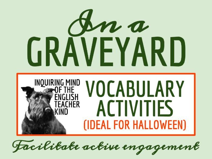 "In a Graveyard" by Eando Binder Vocabulary Games | Paranormal Fiction | Halloween Horror
