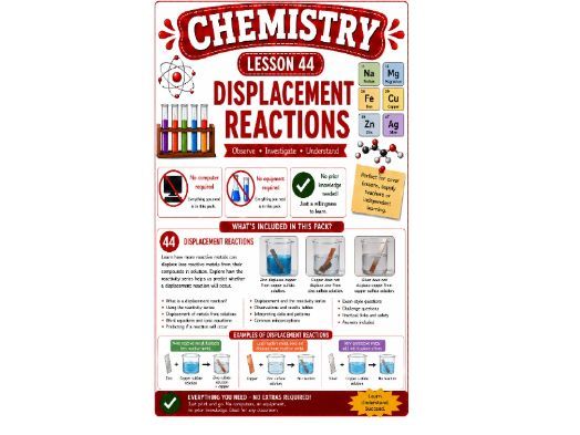 Chemistry cover lesson 44: Displacement reactions (Ch44) science stand alone lesson