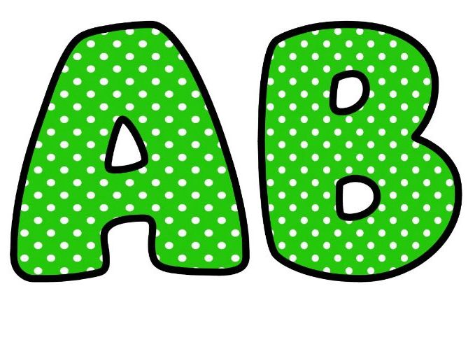 Bright Green Polkadot Bubble Letters | Polka Dot Bulletin Board Letters | Classroom Display Pack