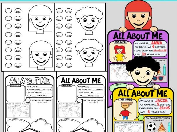 All About Me Pennant Craft | Back to School First Day Writing & Drawing Activity