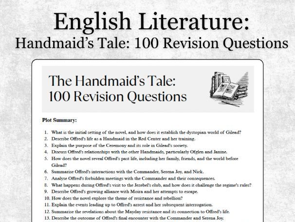 The Handmaid's Tale: 100 Revision Questions for A-level Language and Literature