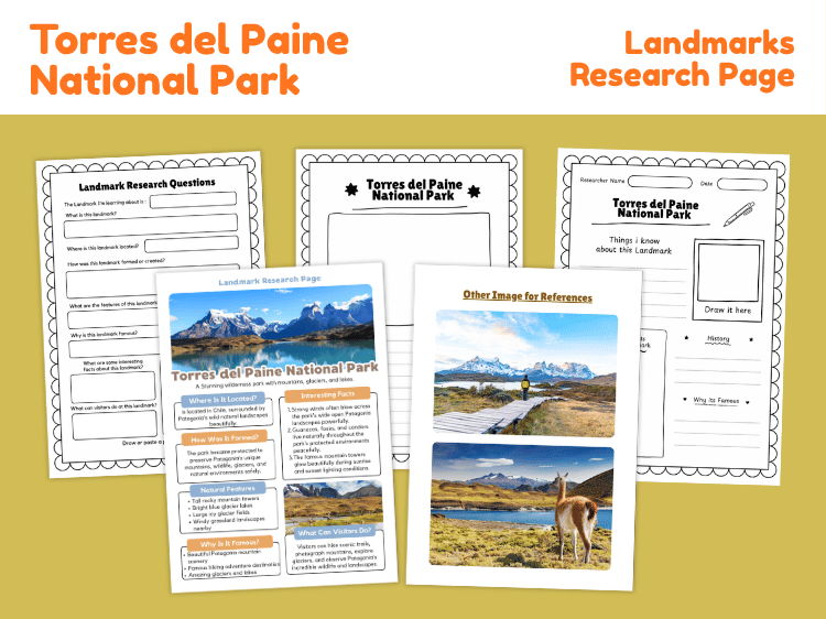 Torres del Paine National Park Research Project | Landmark Worksheets
