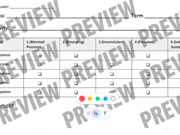 Engagement for Learning Marking Sheets – SEN & Whole-Class Friendly