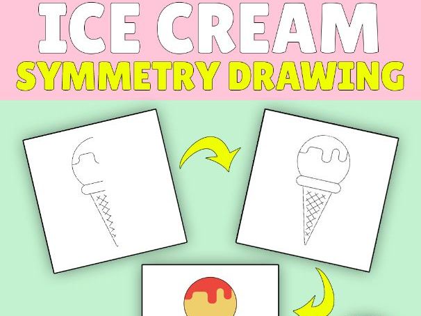 Ice Cream Symmetry Challenge: Complete the Sweet Half and Color Your Creation