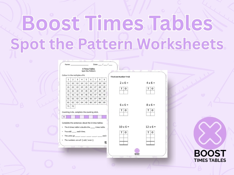 Boost Times Tables Scheme - Spot the Pattern Worksheet Pack