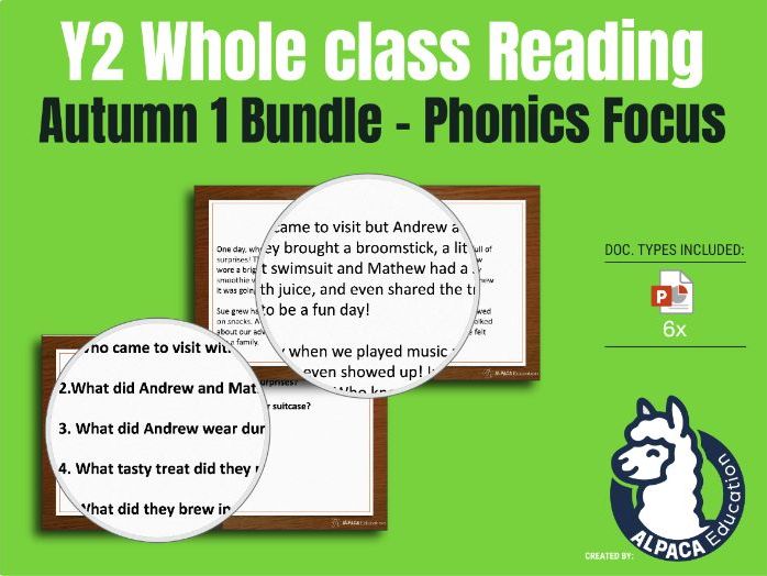 Y2 Whole Class Reading  bundle Autumn 1 Power points and resources.