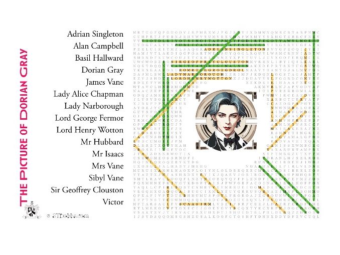 The Picture of Dorian Gray wordsearch