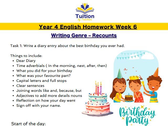 6. Year 4 - Creative Writing & Spelling