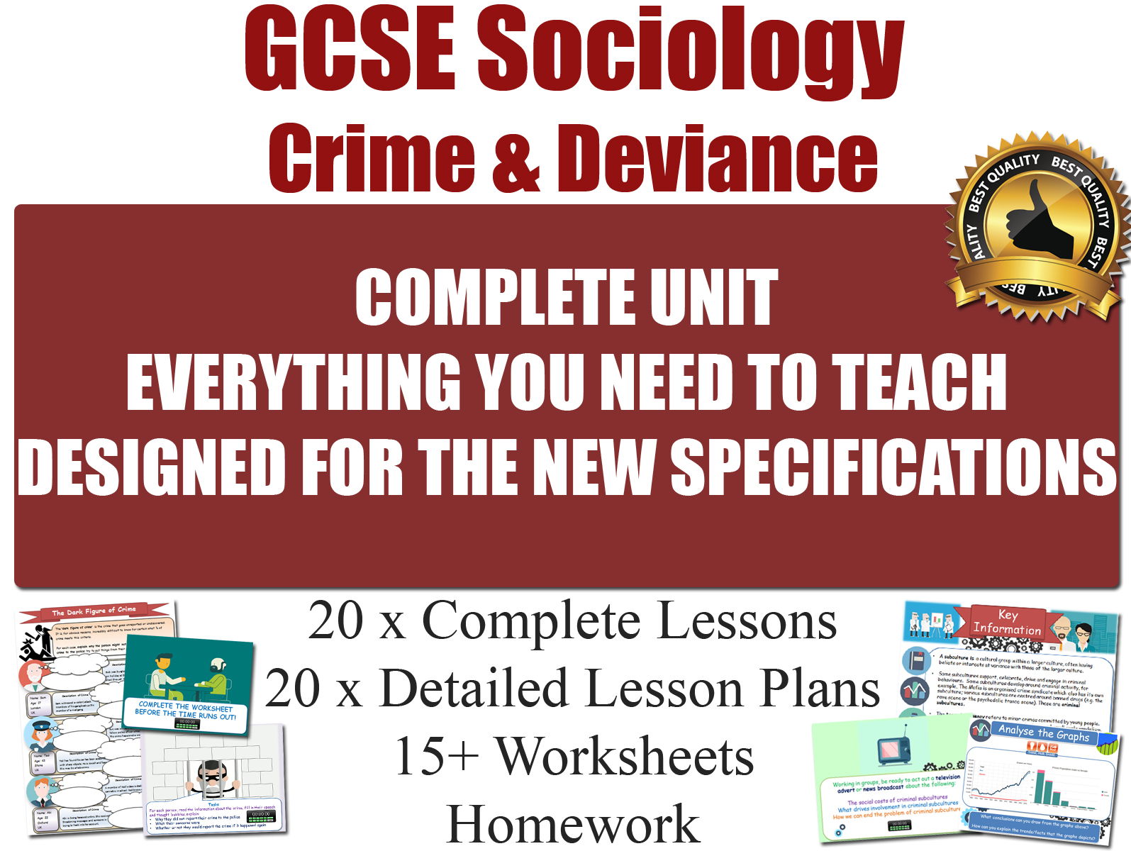 Crime & Deviance (20 Lessons) [ GCSE Sociology ]