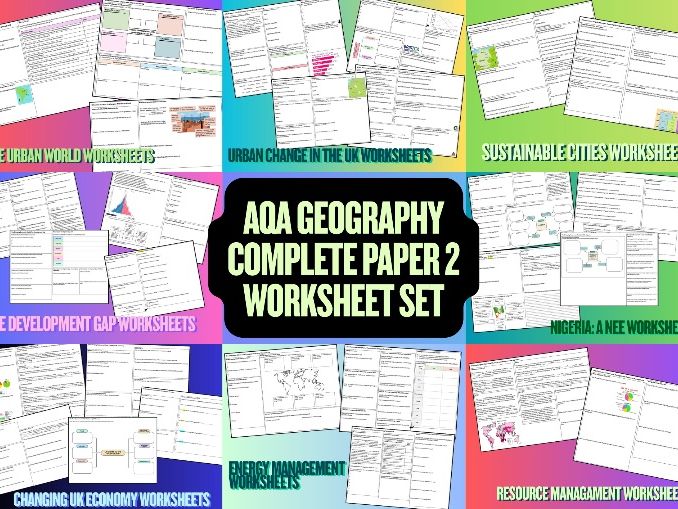Paper 2 Worksheets Bundle (AQA GCSE Geography)
