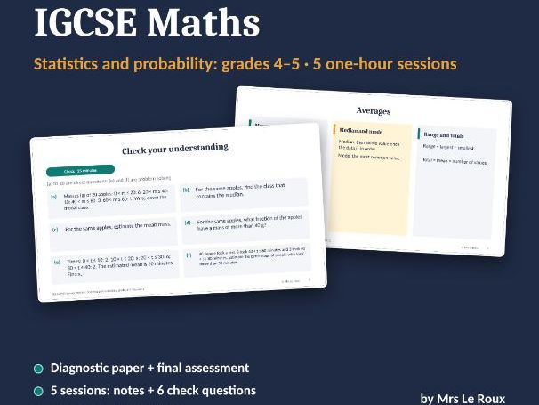 IGCSE mock revision: Statistics and probability grades 4–5 (Edexcel 4MA1)