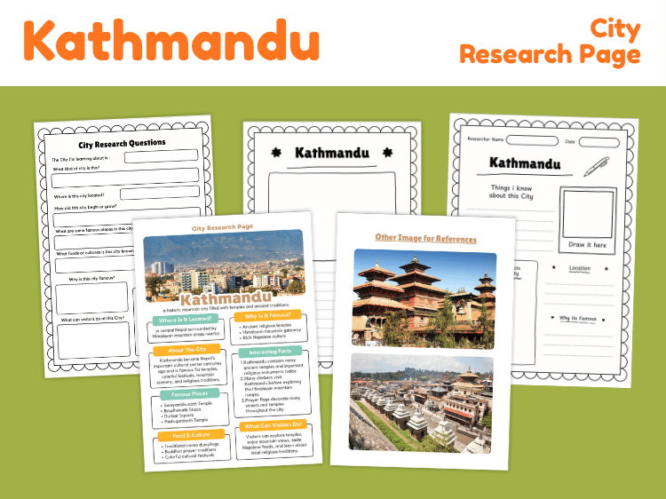 Kathmandu City Research Project | Geography & Culture Worksheets