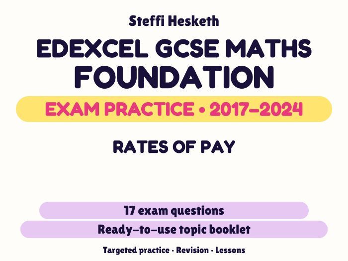 Edexcel GCSE Maths Foundation: Rates of pay Exam Questions | 2017-2024