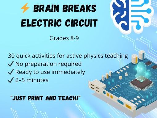 Electric Circuit Brain Breaks | 30 Quick Physics Activities | No-Prep Review