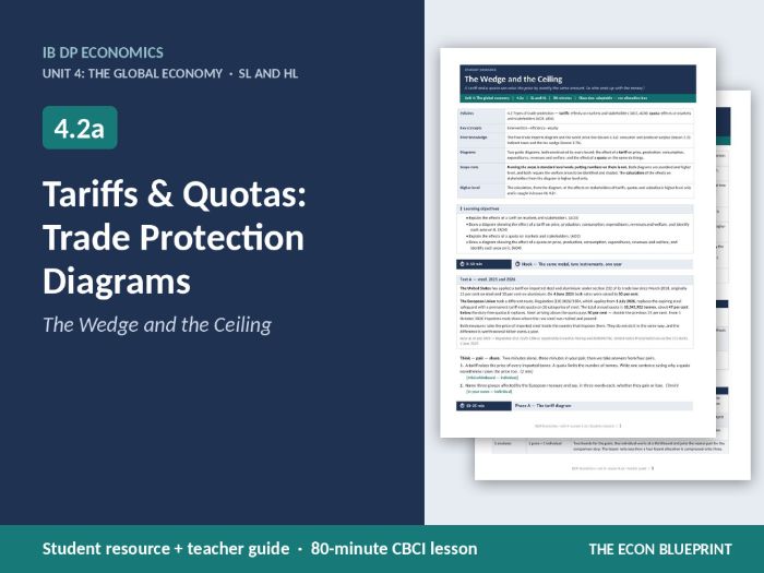 IB Economics 4.2a Tariffs & Quotas | Trade Protection Diagrams | CBCI