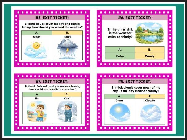 TEKS Science 1.10D Weather Watch: Describing Conditions and Daily Choices
