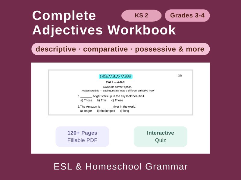 Complete Adjectives: Gr 3-4 / KS 2