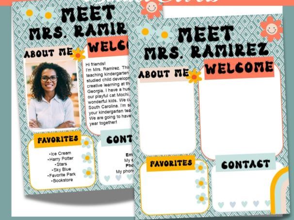 Groovy Meet the Teacher Template | Editable Retro Back to School