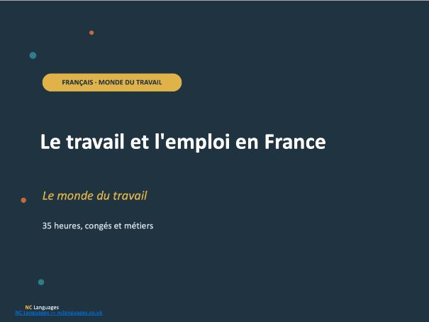 FRENCH:Le travail et l'emploi en France (Cultural lesson)